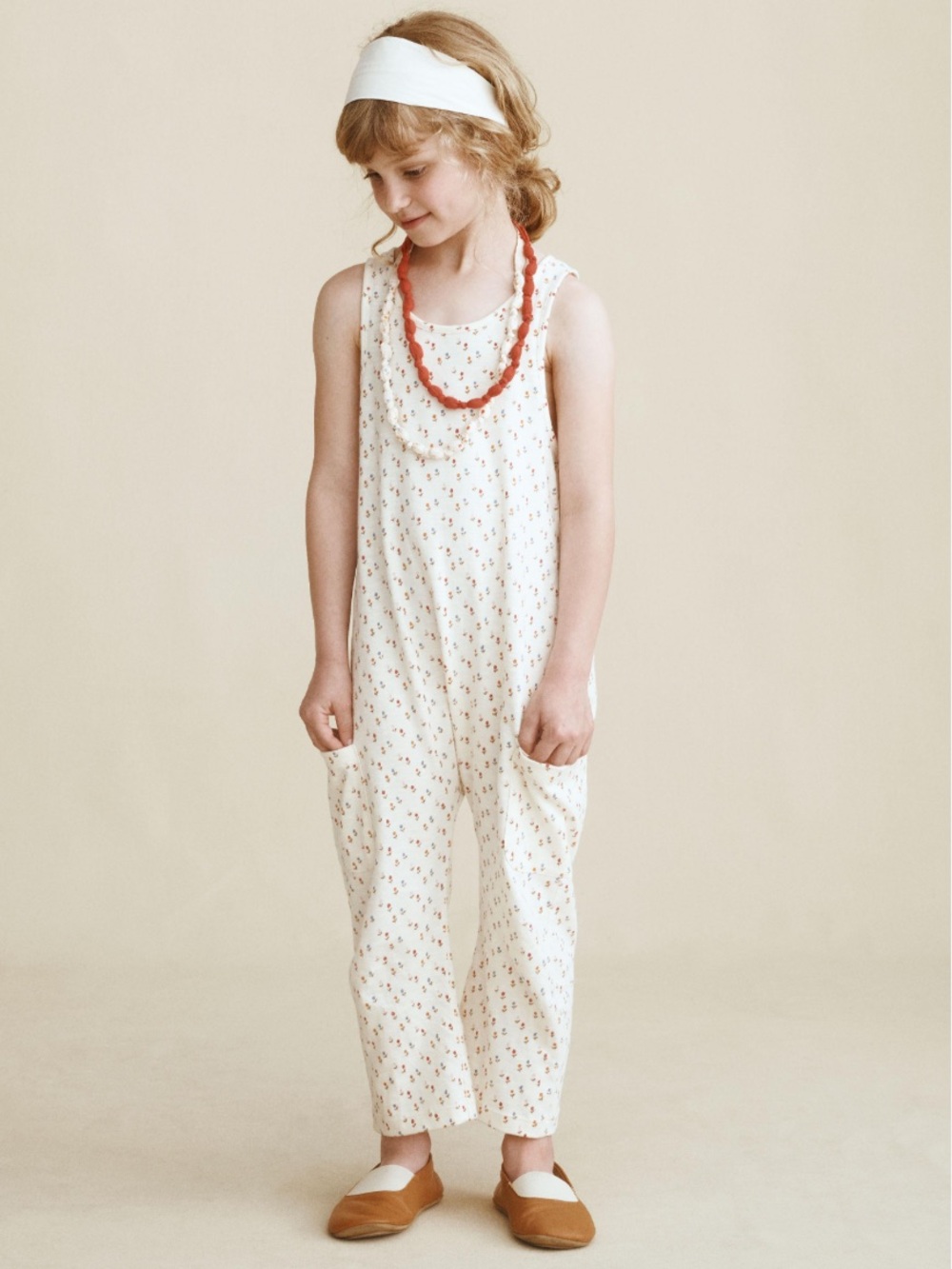 Zara Kids White Floral Smocked Romper